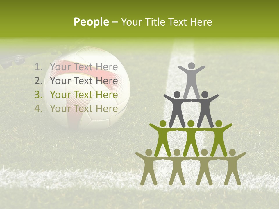 Image Of A Soccer Player Touching The Ball PowerPoint Template