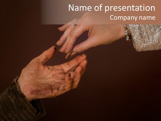 Rich Hand Giving Alms To Beggar PowerPoint Template