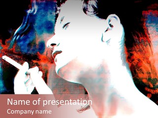 Girl Smoking PowerPoint Template