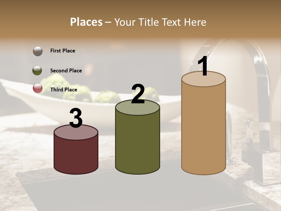 A Bowl Of Broccoli Sitting On A Kitchen Counter PowerPoint Template