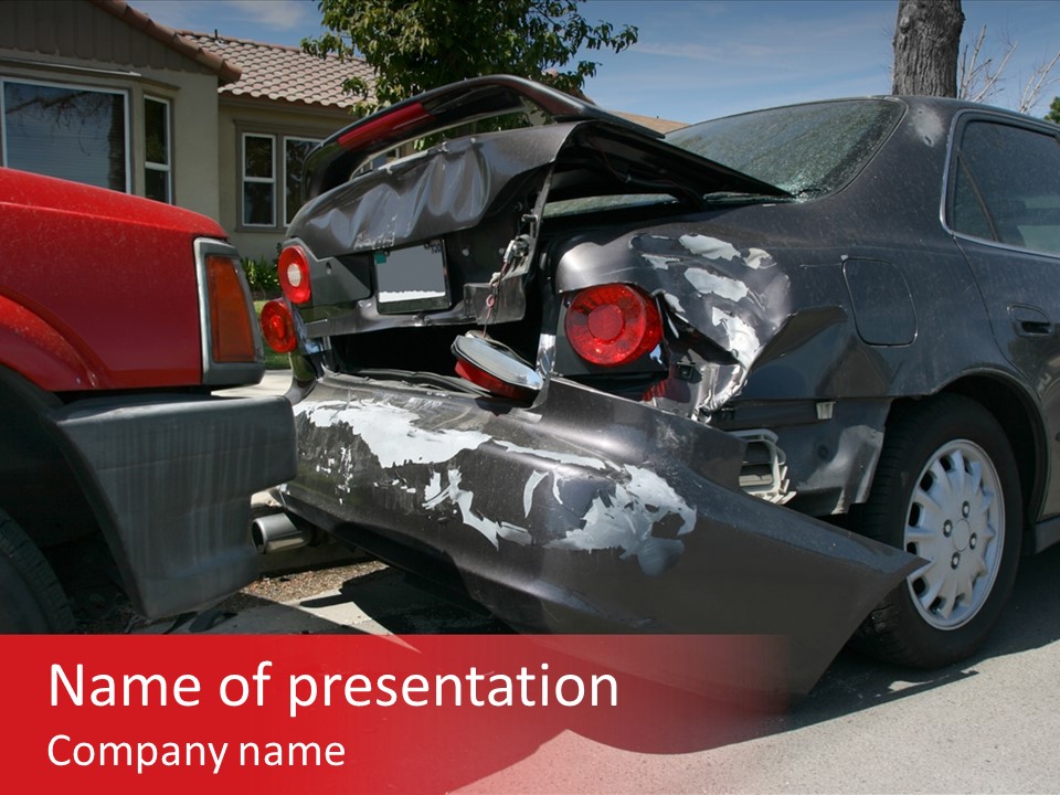 A Car That Is In The Back Of A Truck PowerPoint Template