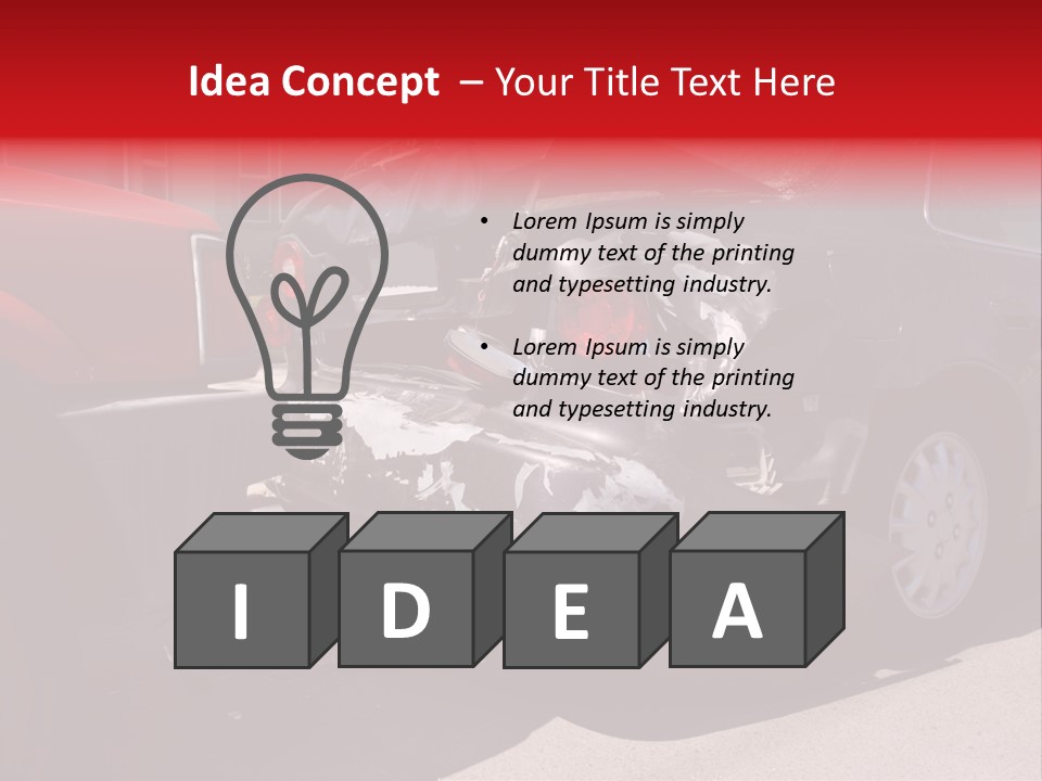 A Car That Is In The Back Of A Truck PowerPoint Template