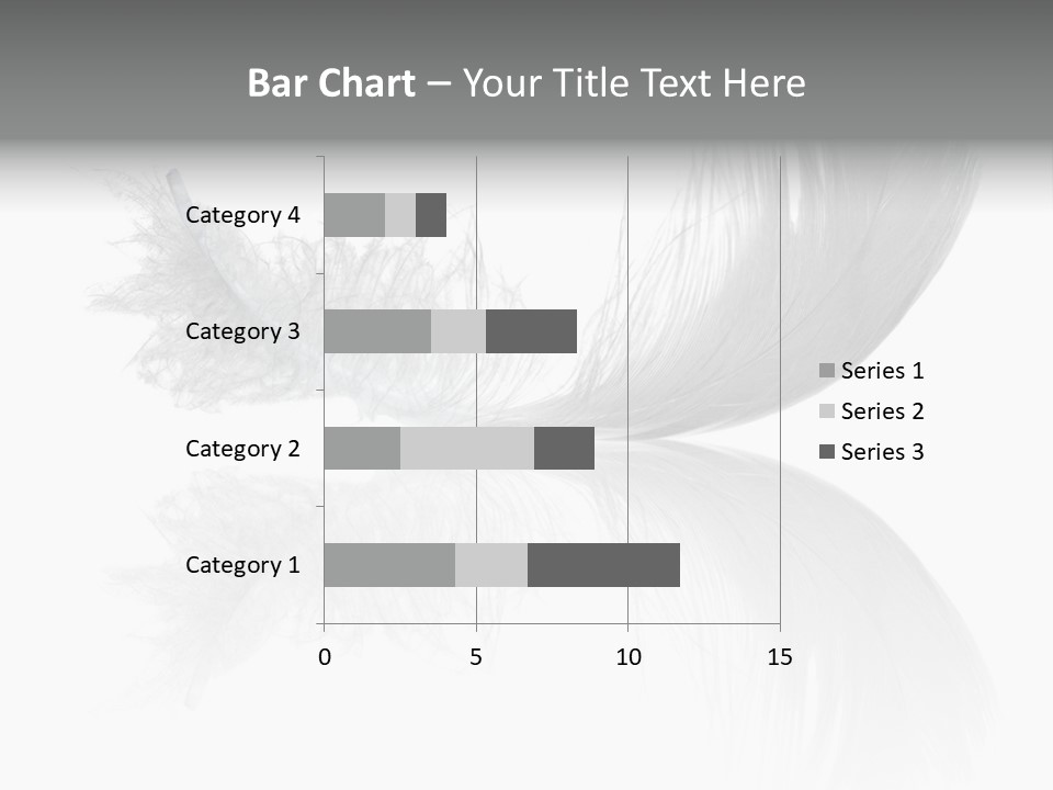 White Swan Feather Isolated On White Background PowerPoint Template