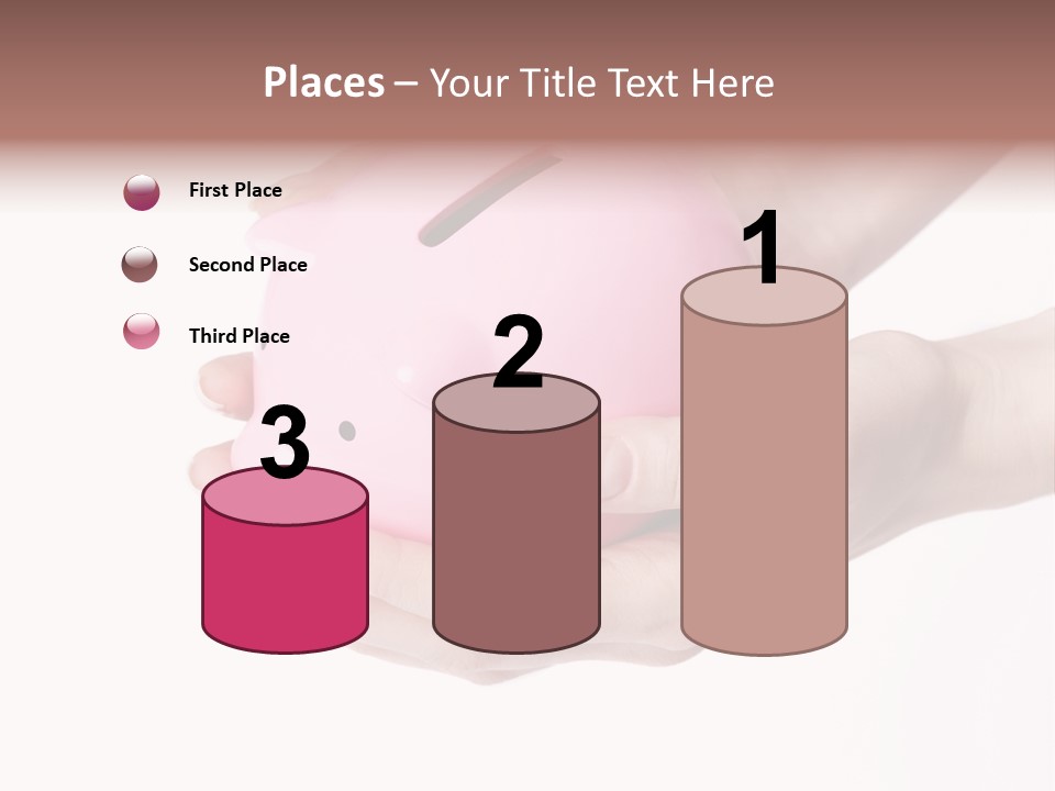 A Person Holding A Pink Piggy Bank In Their Hands PowerPoint Template