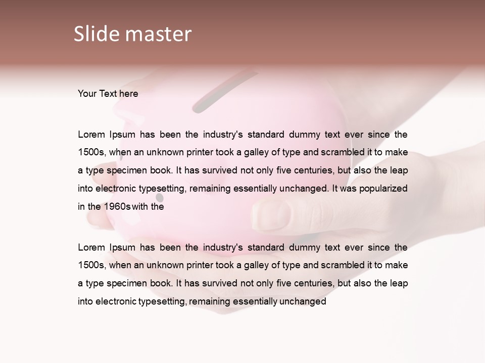 A Person Holding A Pink Piggy Bank In Their Hands PowerPoint Template