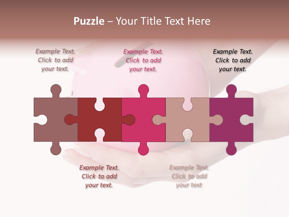 A Person Holding A Pink Piggy Bank In Their Hands PowerPoint Template