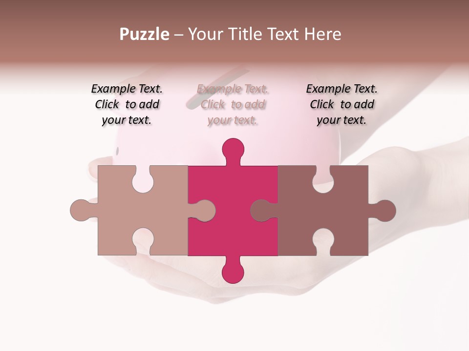 A Person Holding A Pink Piggy Bank In Their Hands PowerPoint Template