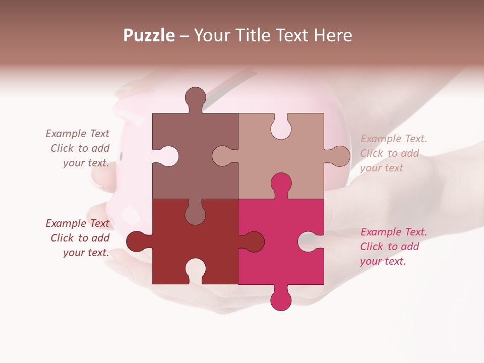 A Person Holding A Pink Piggy Bank In Their Hands PowerPoint Template