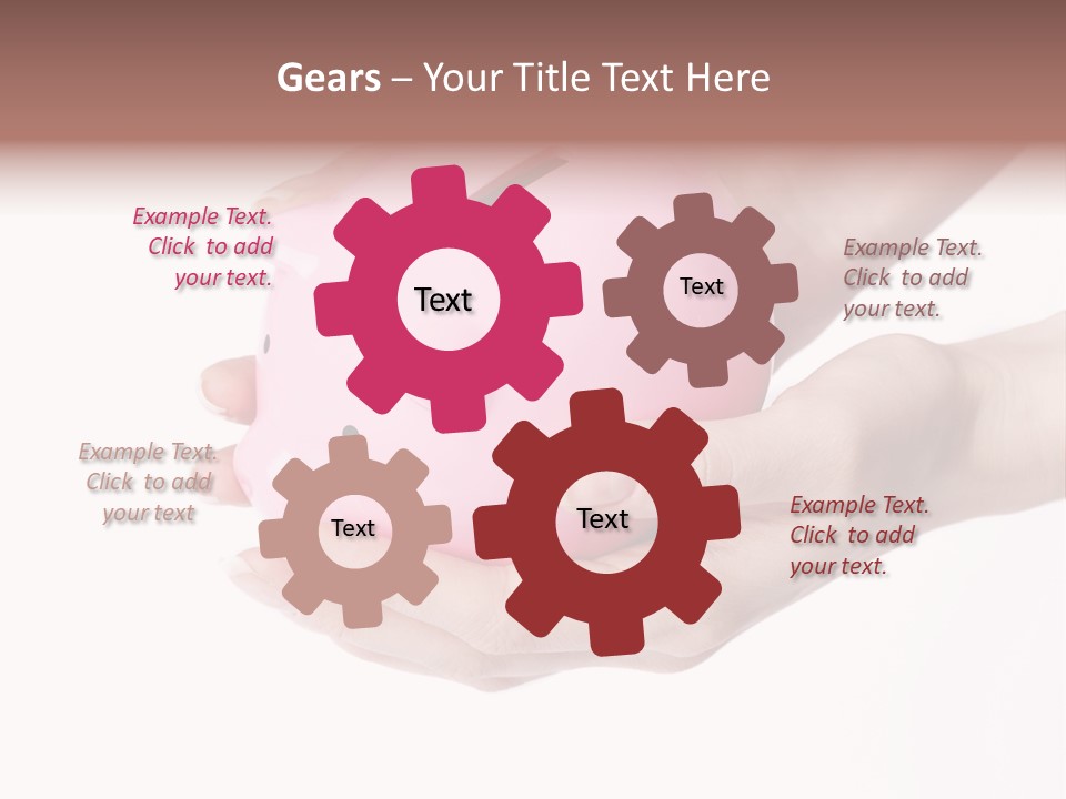 A Person Holding A Pink Piggy Bank In Their Hands PowerPoint Template