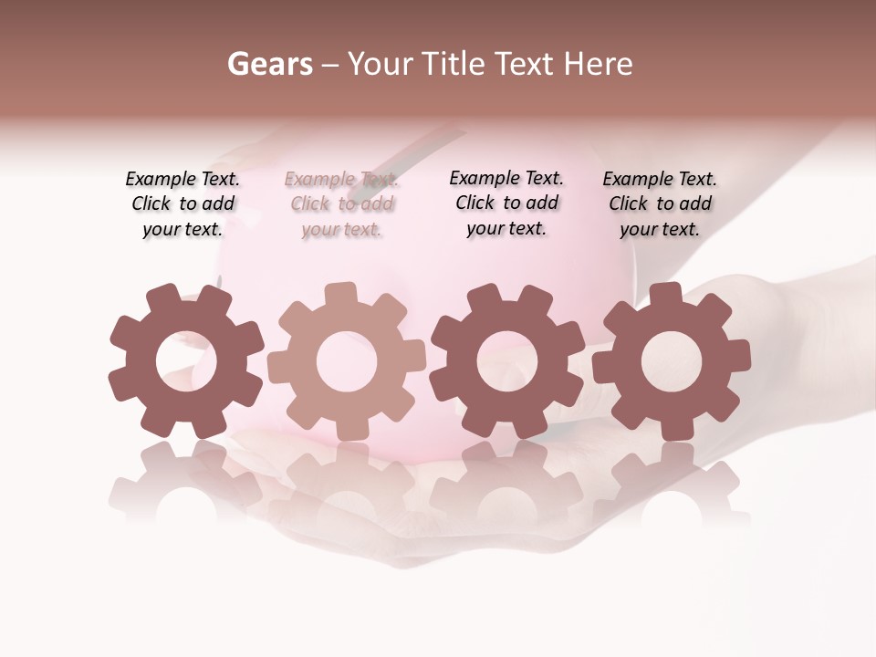 A Person Holding A Pink Piggy Bank In Their Hands PowerPoint Template