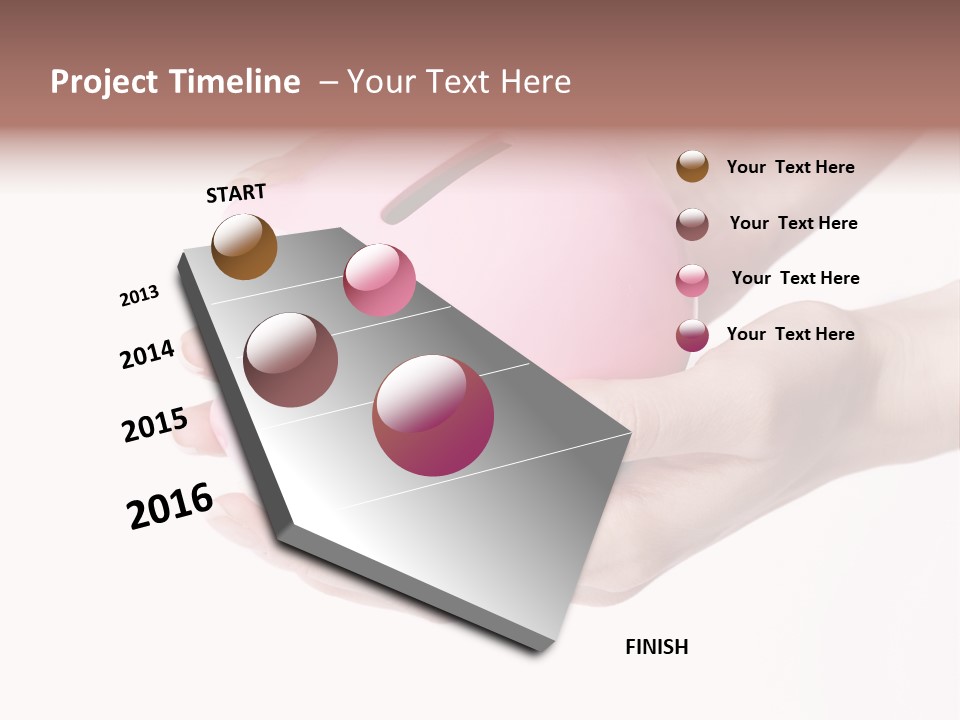 A Person Holding A Pink Piggy Bank In Their Hands PowerPoint Template