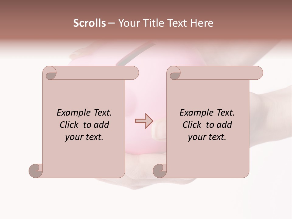 A Person Holding A Pink Piggy Bank In Their Hands PowerPoint Template