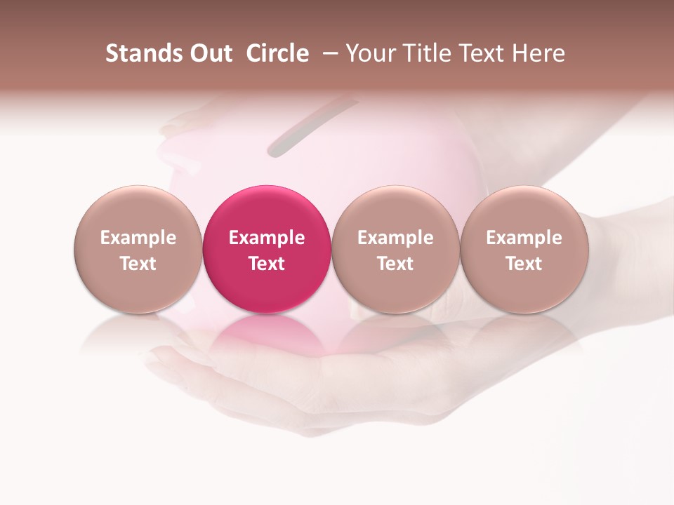 A Person Holding A Pink Piggy Bank In Their Hands PowerPoint Template