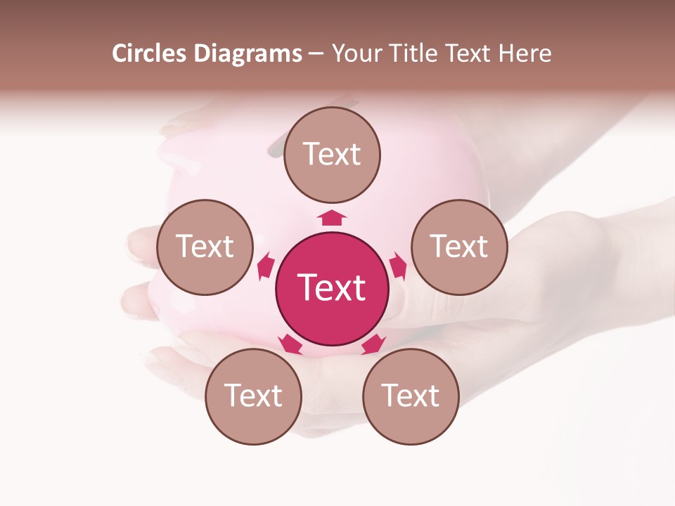 A Person Holding A Pink Piggy Bank In Their Hands PowerPoint Template
