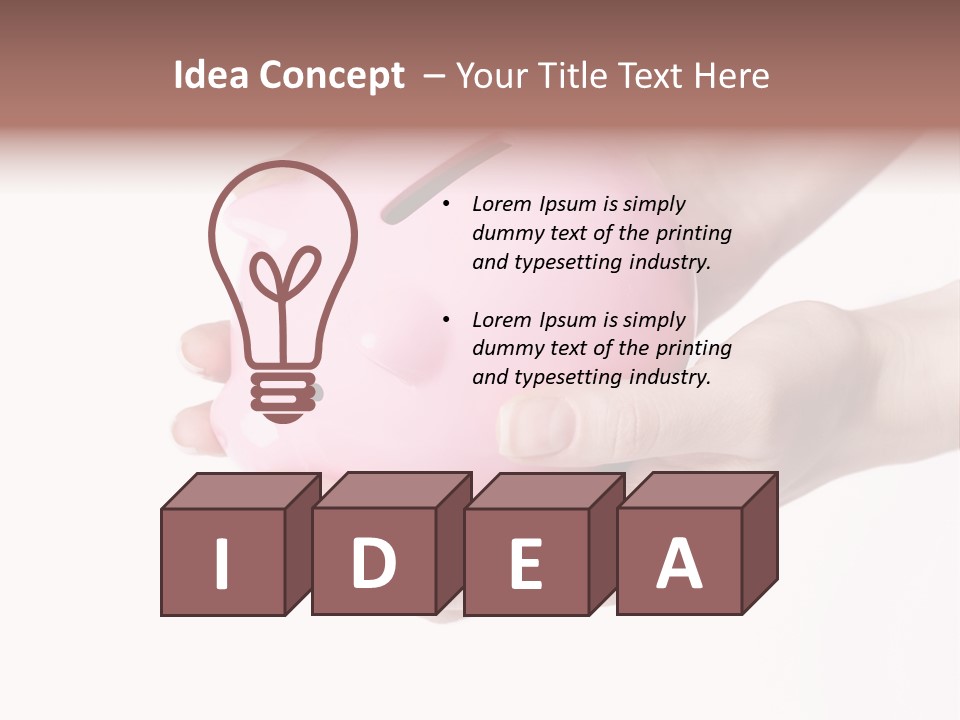 A Person Holding A Pink Piggy Bank In Their Hands PowerPoint Template