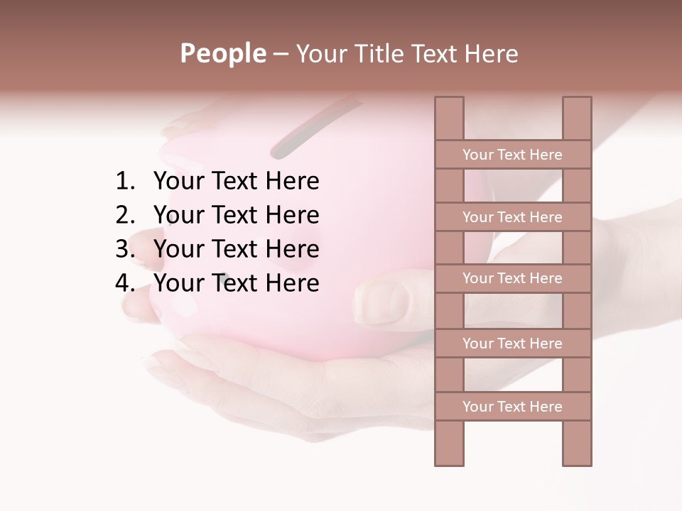 A Person Holding A Pink Piggy Bank In Their Hands PowerPoint Template