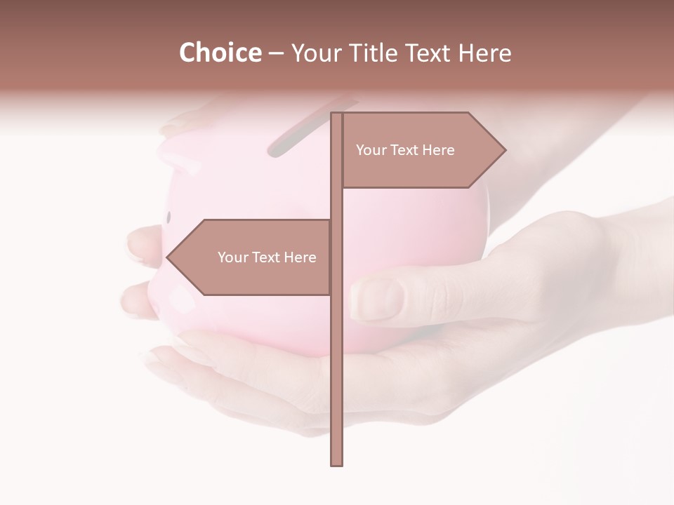 A Person Holding A Pink Piggy Bank In Their Hands PowerPoint Template