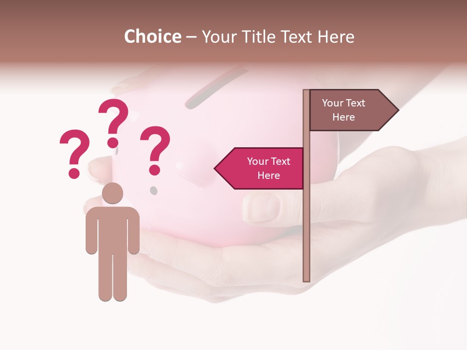 A Person Holding A Pink Piggy Bank In Their Hands PowerPoint Template