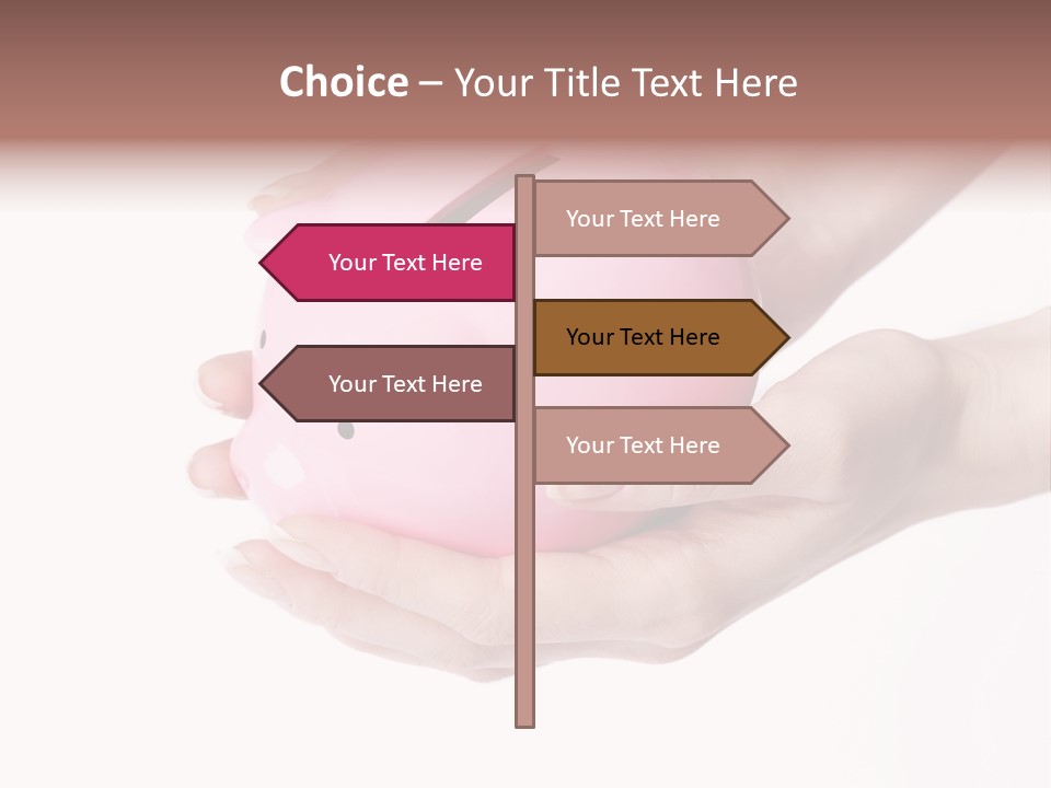 A Person Holding A Pink Piggy Bank In Their Hands PowerPoint Template
