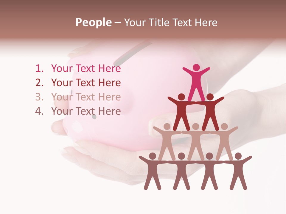 A Person Holding A Pink Piggy Bank In Their Hands PowerPoint Template