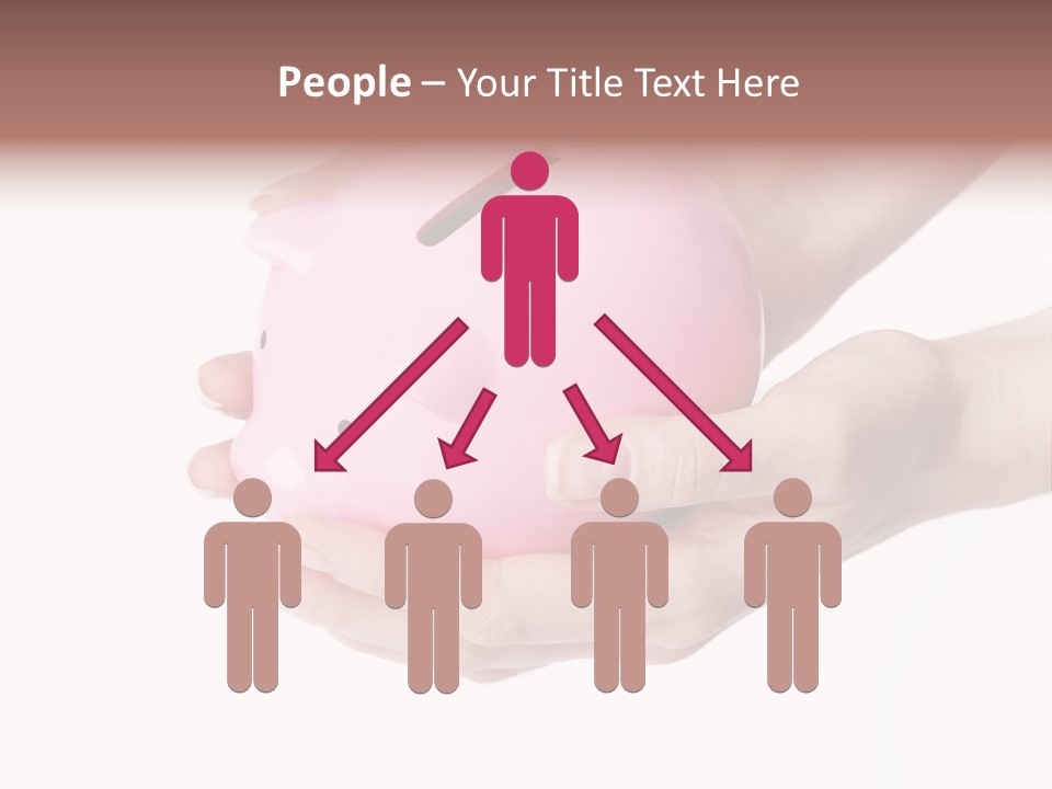 A Person Holding A Pink Piggy Bank In Their Hands PowerPoint Template