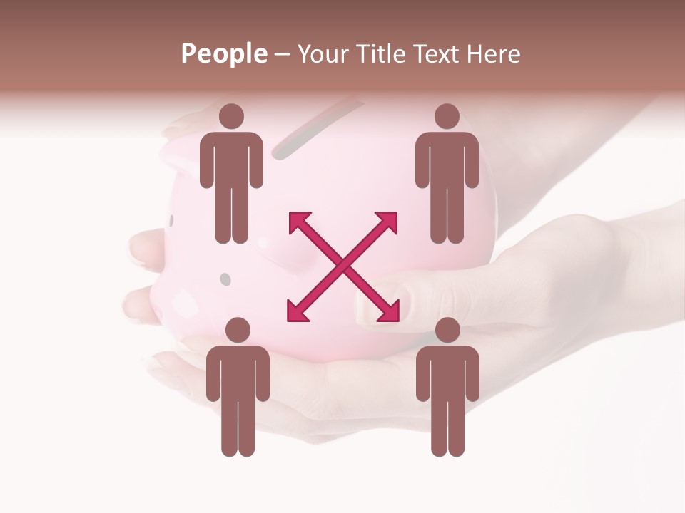 A Person Holding A Pink Piggy Bank In Their Hands PowerPoint Template