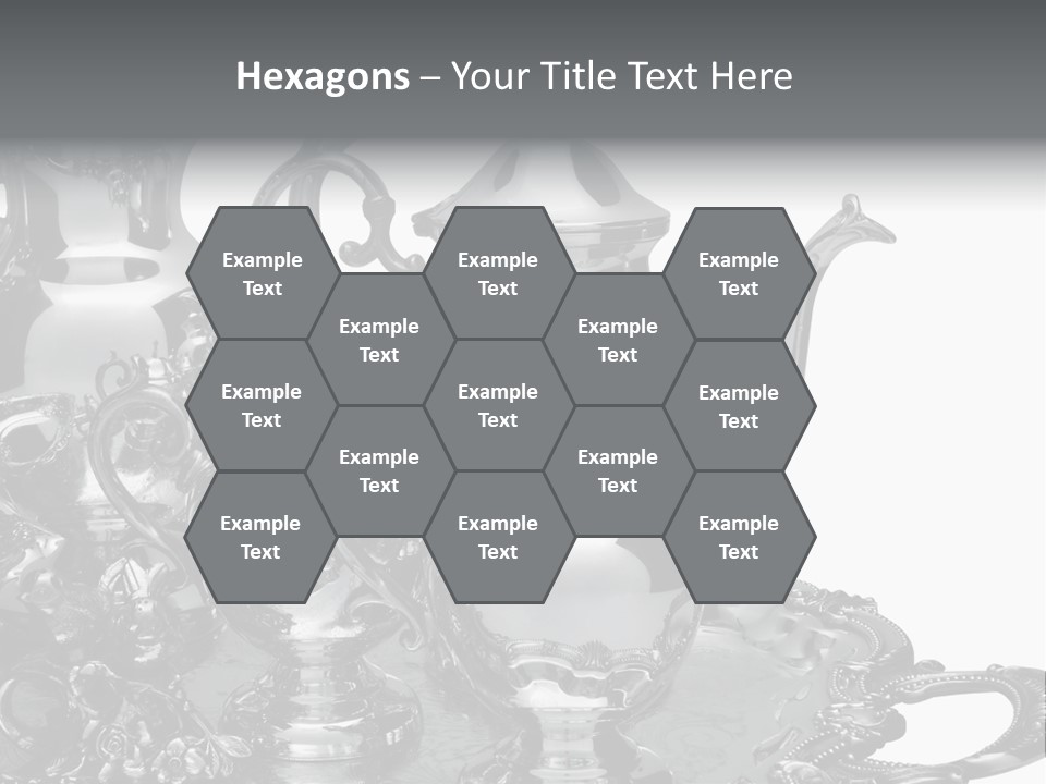 Silver Tea Set On White PowerPoint Template