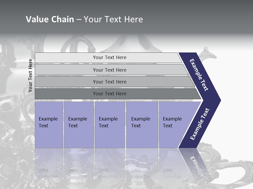 Silver Tea Set On White PowerPoint Template