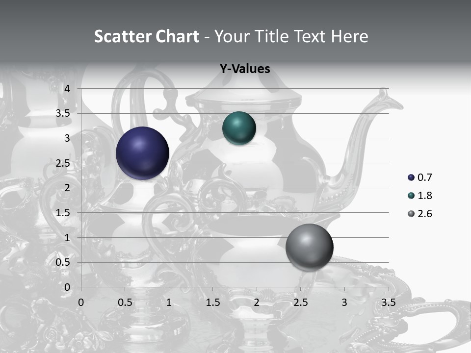 Silver Tea Set On White PowerPoint Template