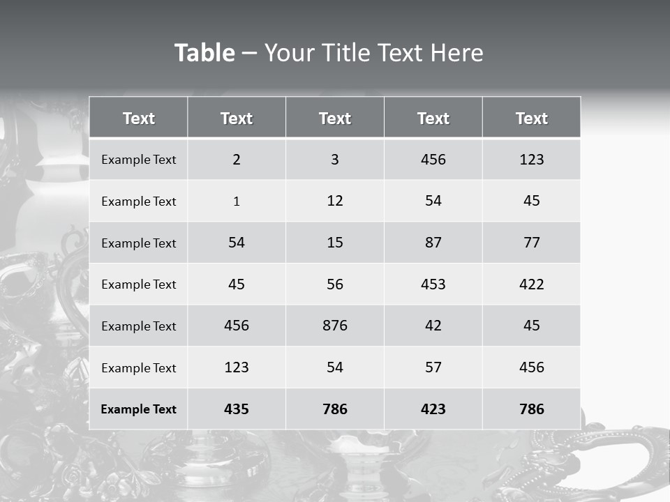 Silver Tea Set On White PowerPoint Template