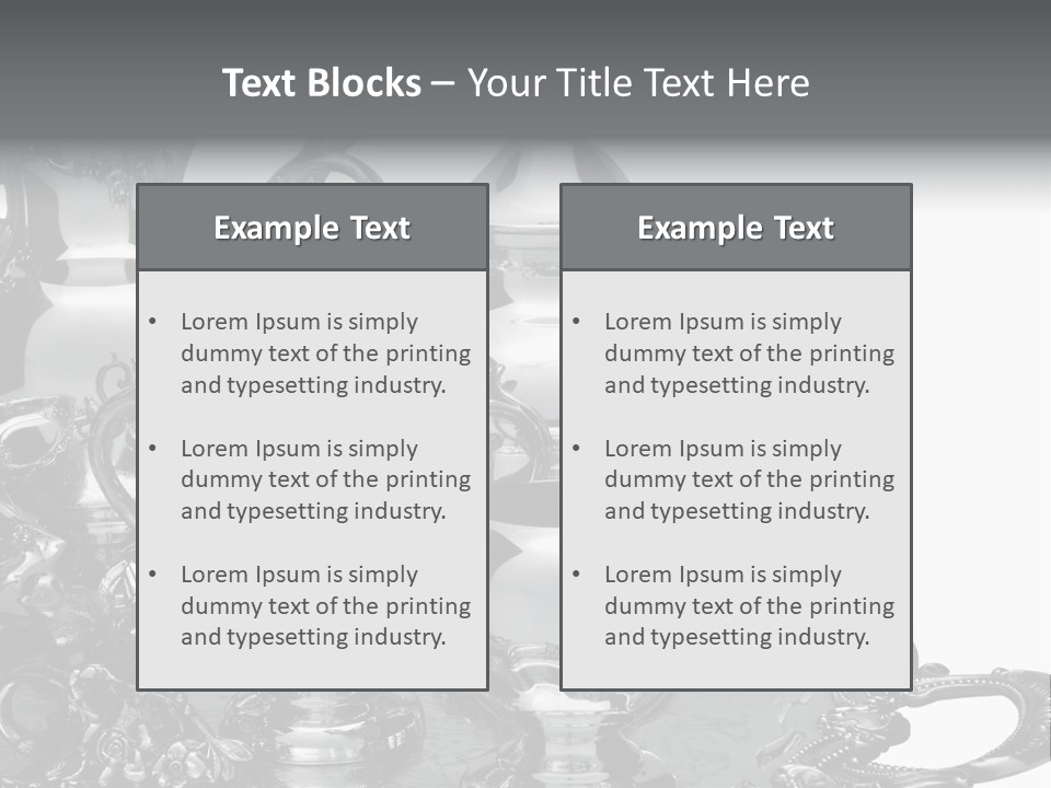 Silver Tea Set On White PowerPoint Template