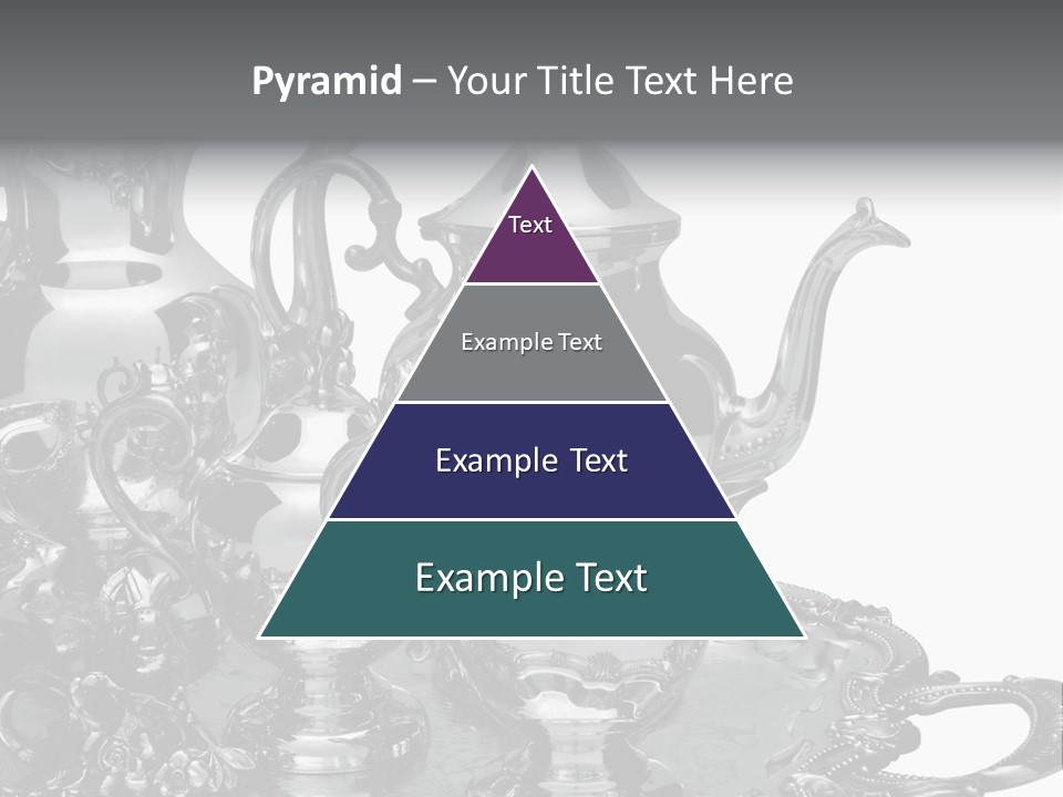 Silver Tea Set On White PowerPoint Template