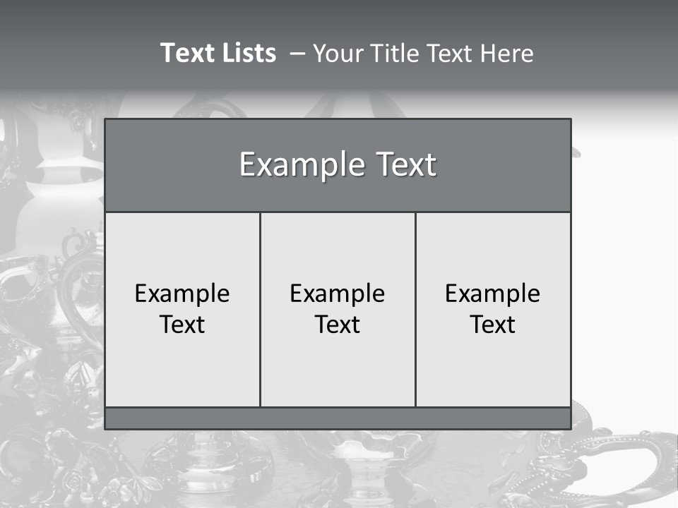 Silver Tea Set On White PowerPoint Template