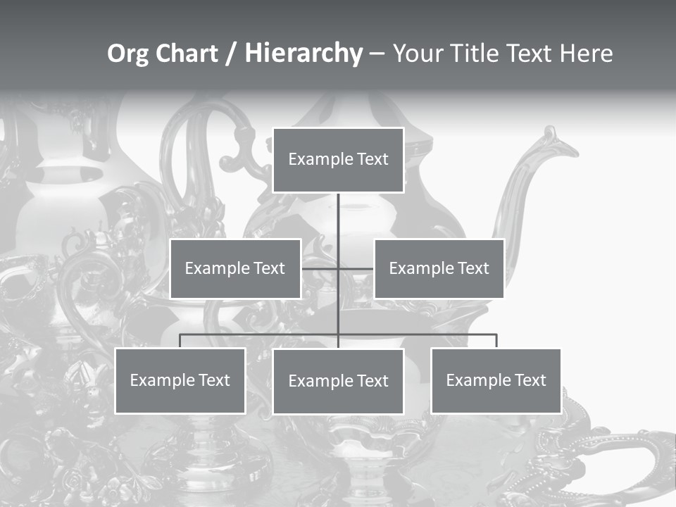 Silver Tea Set On White PowerPoint Template