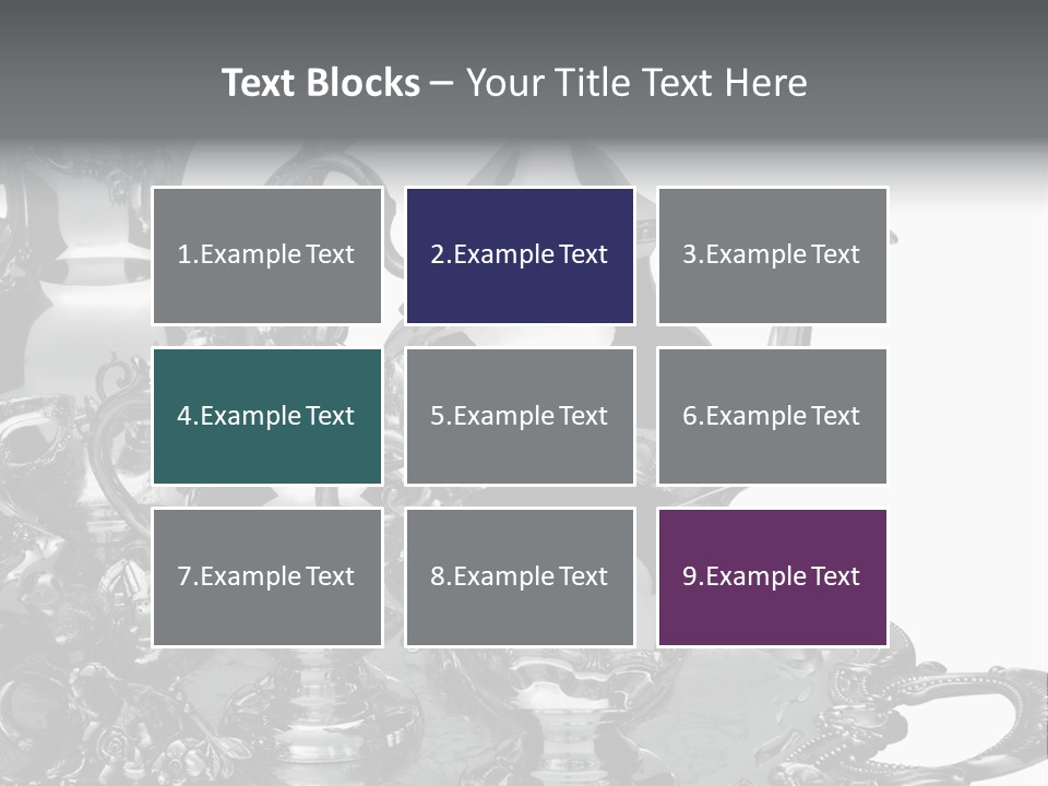 Silver Tea Set On White PowerPoint Template