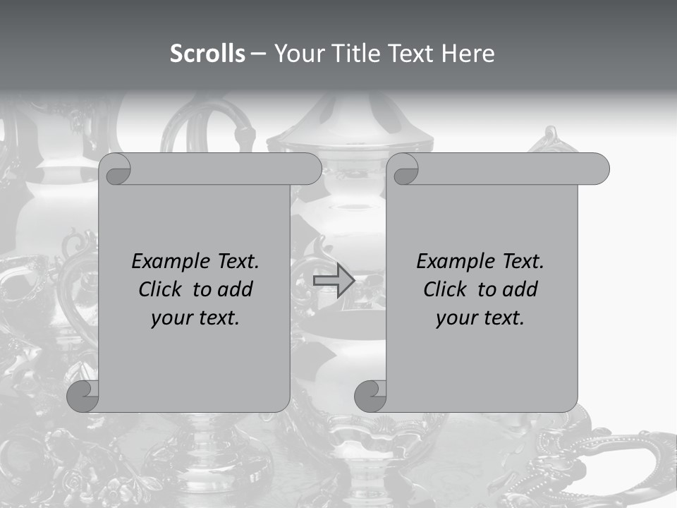 Silver Tea Set On White PowerPoint Template
