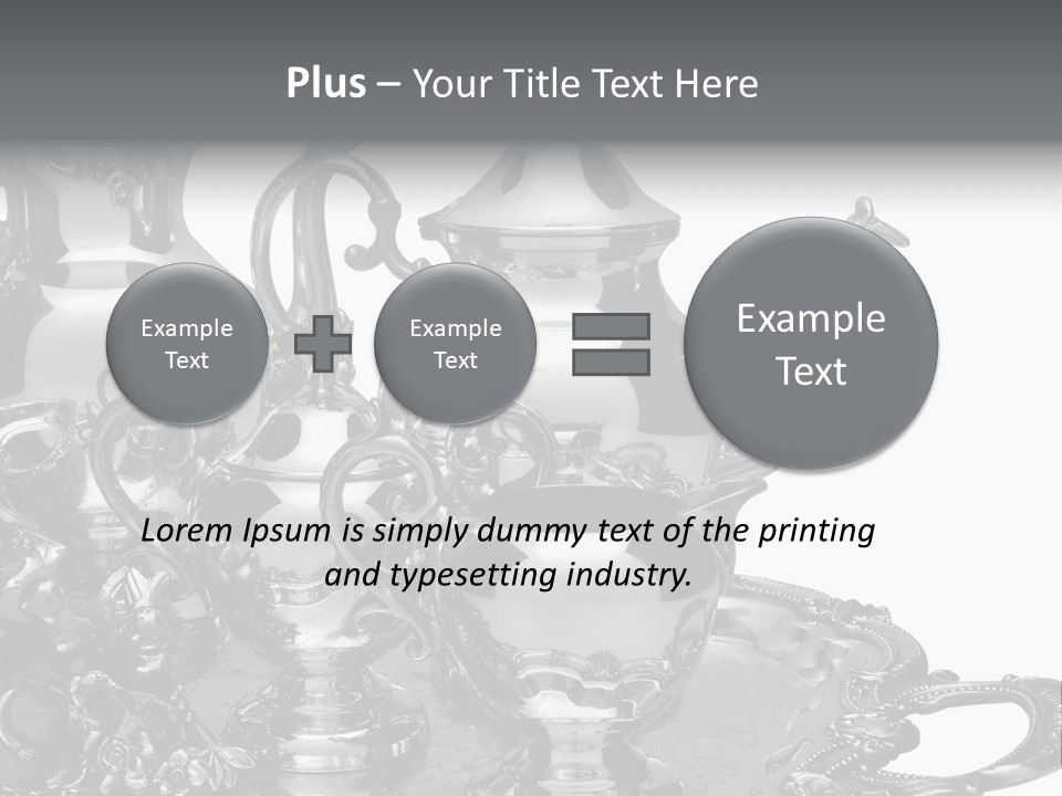 Silver Tea Set On White PowerPoint Template