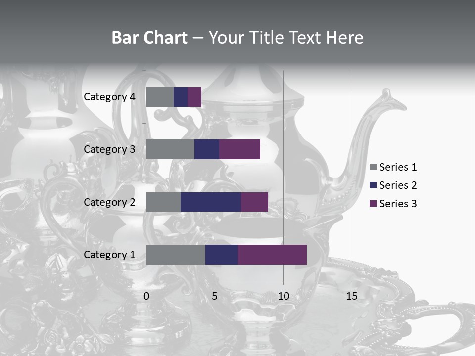 Silver Tea Set On White PowerPoint Template