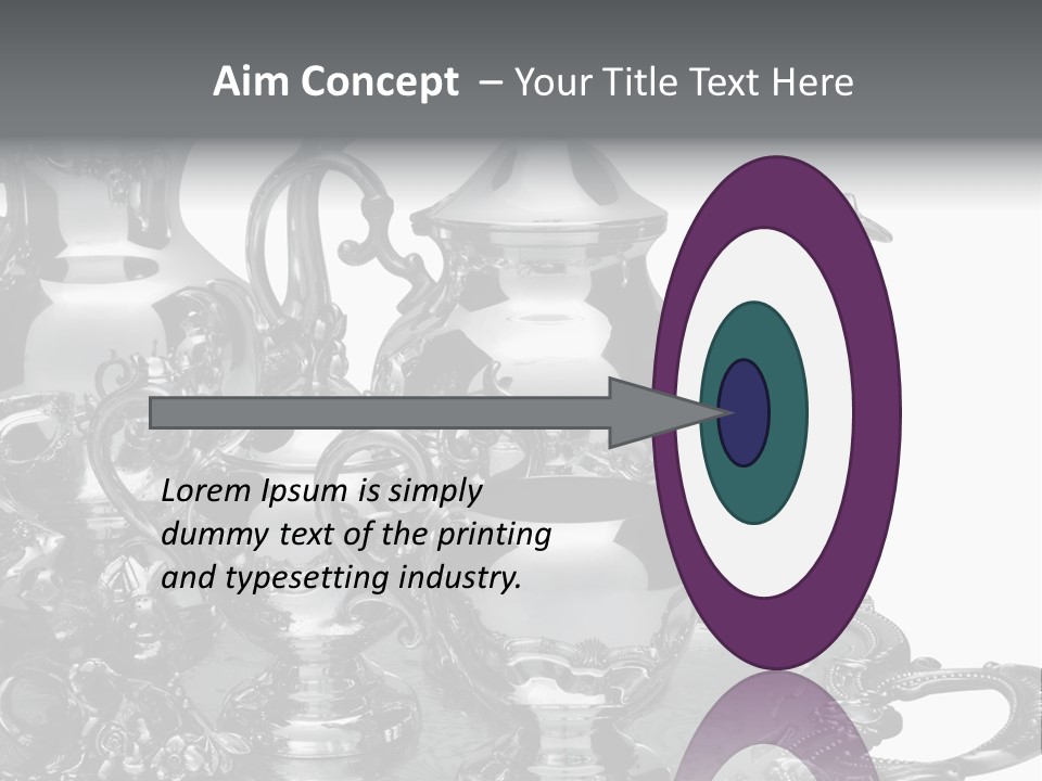 Silver Tea Set On White PowerPoint Template