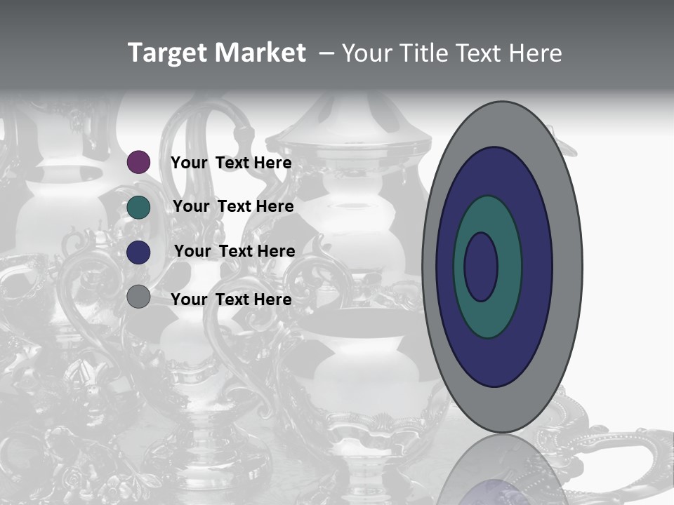 Silver Tea Set On White PowerPoint Template