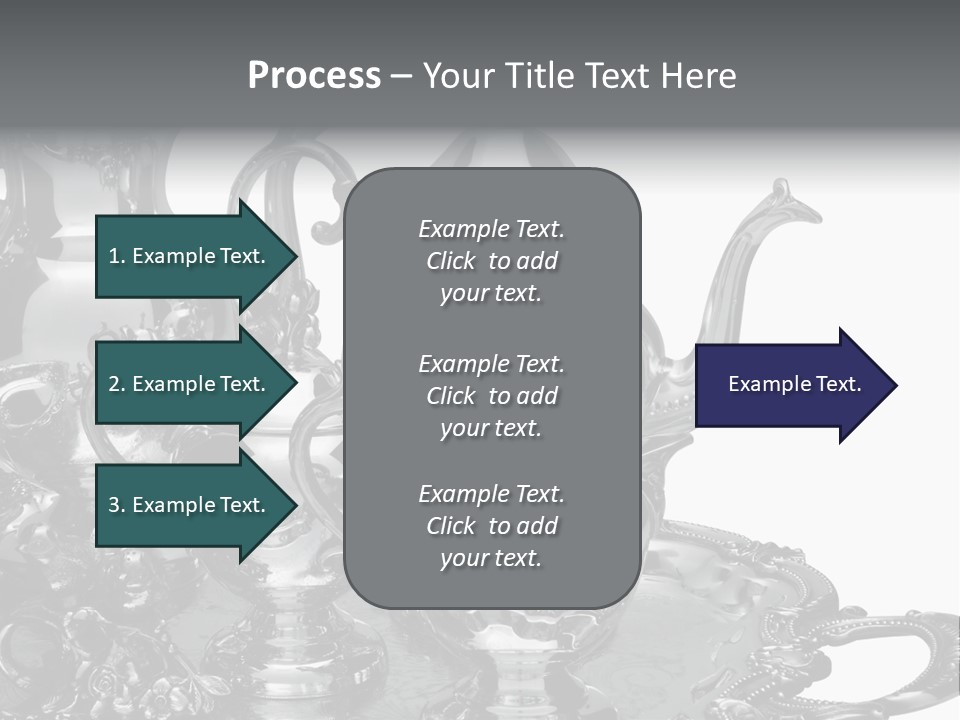 Silver Tea Set On White PowerPoint Template