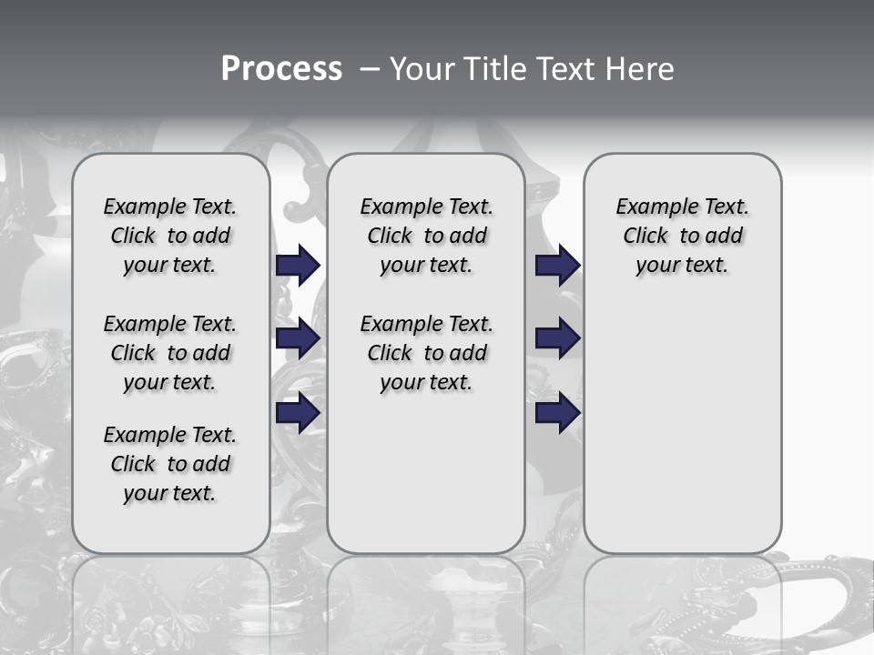 Silver Tea Set On White PowerPoint Template