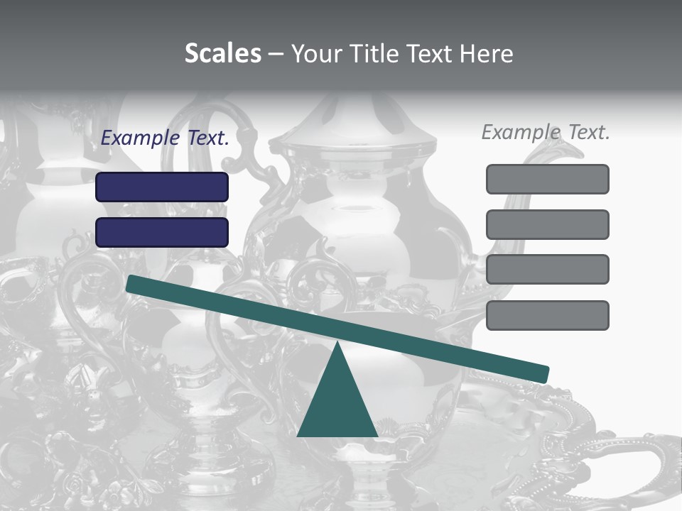 Silver Tea Set On White PowerPoint Template