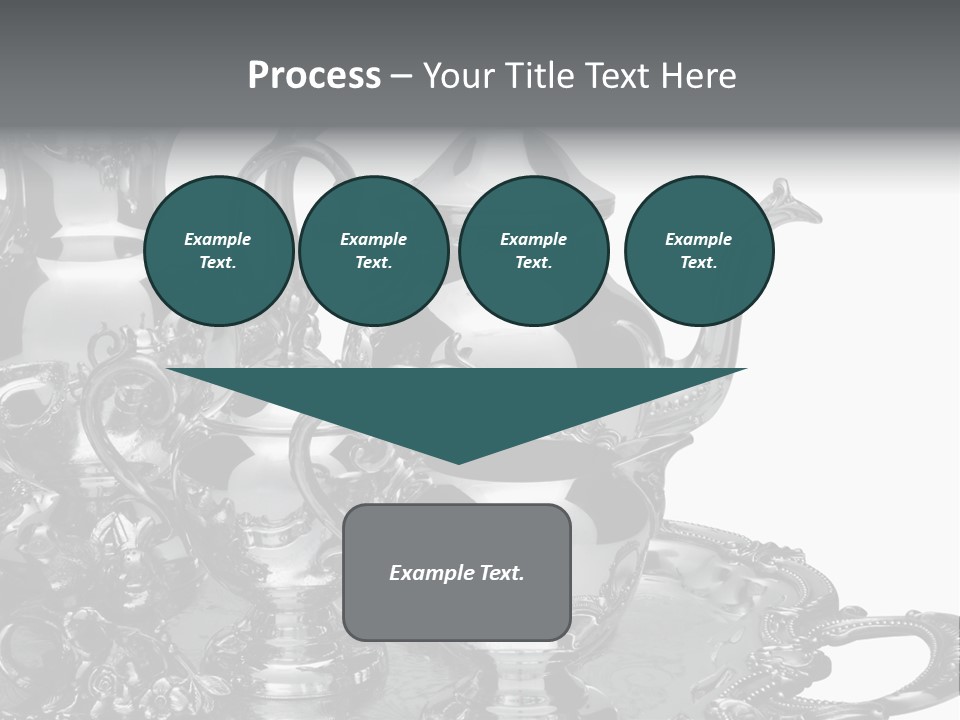 Silver Tea Set On White PowerPoint Template