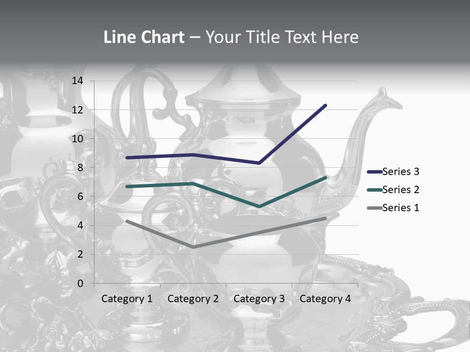 Silver Tea Set On White PowerPoint Template