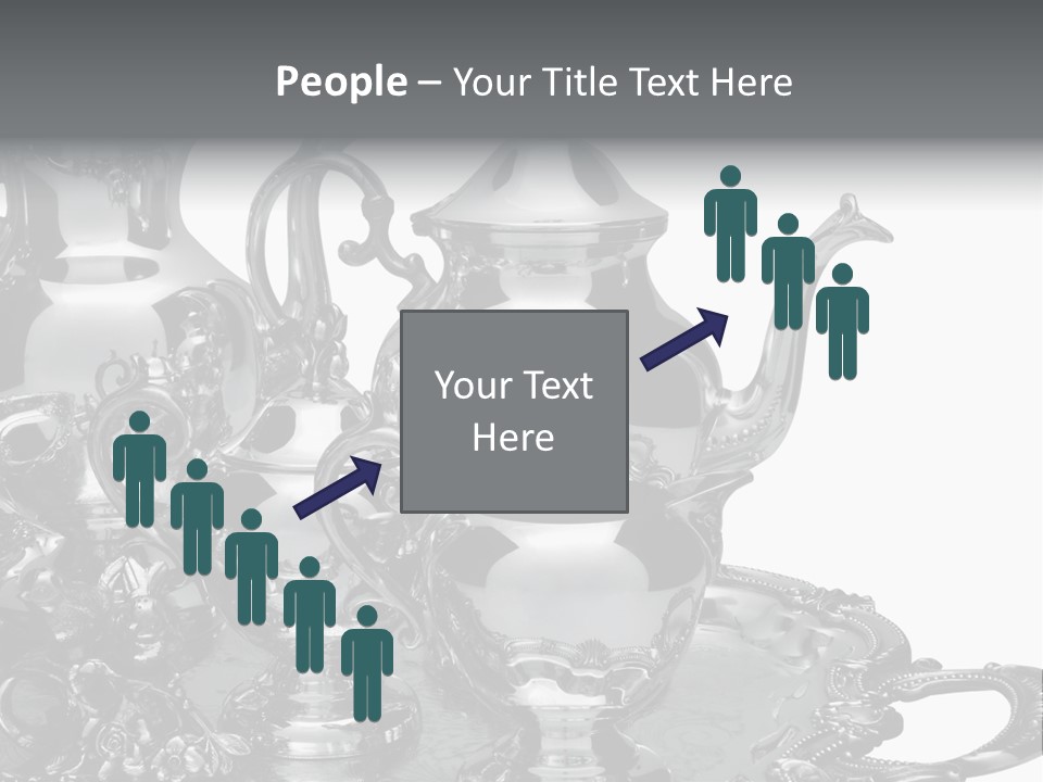 Silver Tea Set On White PowerPoint Template