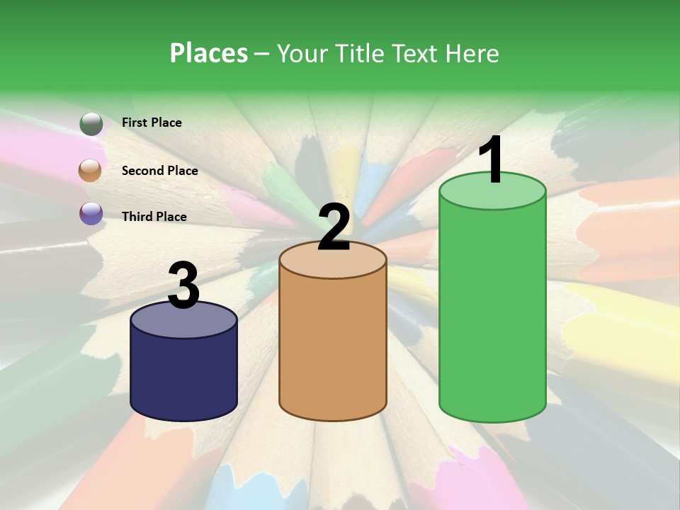 Color Pencils On A White Background PowerPoint Template