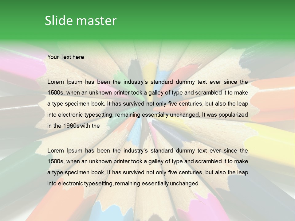 Color Pencils On A White Background PowerPoint Template