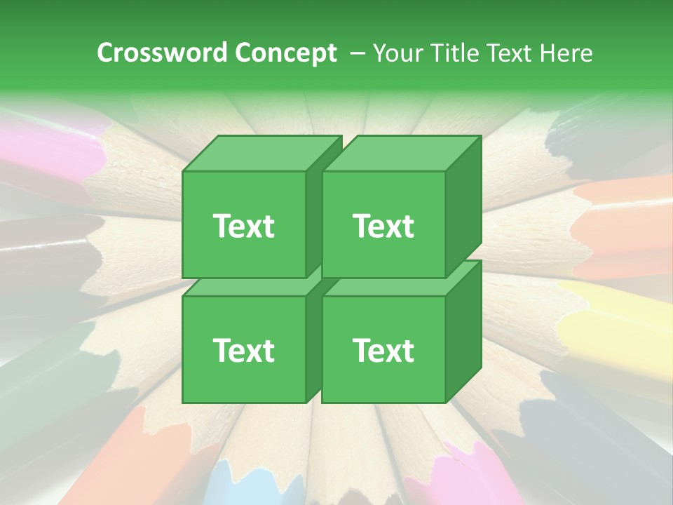 Color Pencils On A White Background PowerPoint Template