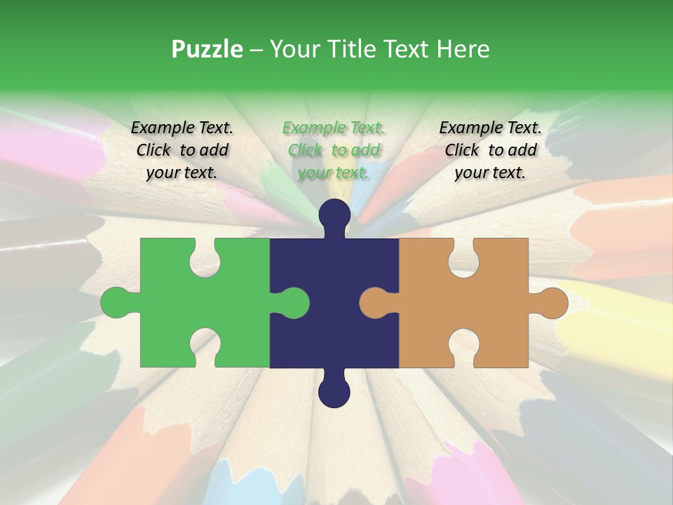 Color Pencils On A White Background PowerPoint Template